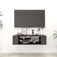 vidaXL Závesná TV skrinka lesklá sivá 100x30x26,5 cm drevotrieska - cena, srovnání