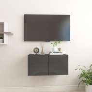 vidaXL Závesná TV skrinka vysoko lesklá sivá 60x30x30 cm - cena, srovnání