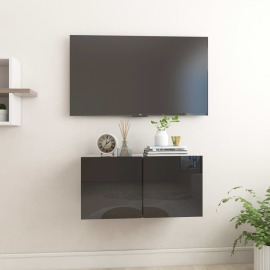 vidaXL Závesná TV skrinka vysoký lesk čierna 60x30x30 cm