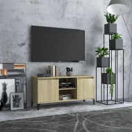 vidaXL TV stolík kovové nohy dub sonoma 103,5x35x50 cm - cena, srovnání