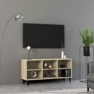 vidaXL TV stolík nohy z kovu dub sonoma 103,5x30x50 cm - cena, srovnání