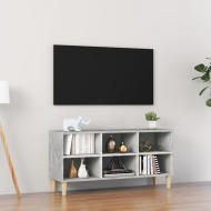 vidaXL TV stolík nohy z masívneho dreva betónové sivé 103,5x30x50cm - cena, srovnání