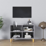vidaXL TV stolík nohy z masívneho dreva betónový sivý 69,5x30x50 cm - cena, srovnání