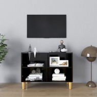 vidaXL TV stolík nohy z masívneho dreva čierny 69,5x30x50 cm - cena, srovnání