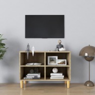 vidaXL TV stolík nohy z masívneho dreva dub sonoma 69,5x30x50 cm - cena, srovnání