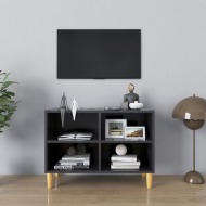 vidaXL TV stolík nohy z masívneho dreva sivý 69,5x30x50 cm - cena, srovnání