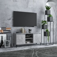 vidaXL TV stolík nožičky z kovu betónový sivý 103,5x35x50 cm - cena, srovnání