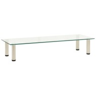 vidaXL TV stolík, priehľadný 100x35x17 cm, tvrdené sklo - cena, srovnání