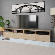 vidaXL TV stolíky, 2 ks, drevotrieska, 95x35x36 cm, dubová farba - cena, srovnání