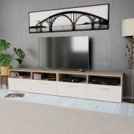vidaXL TV stolíky, 2 ks, drevotrieska, 95x35x36 cm, dubovo-biele - cena, srovnání