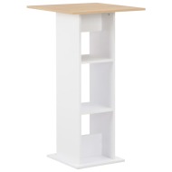 vidaXL Barový stôl, biely a dub sonoma 60x60x110 cm - cena, srovnání