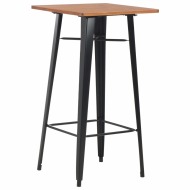 vidaXL Barový stôl čierny 60x60x108 cm borovicové drevo a oceľ - cena, srovnání