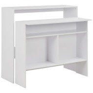vidaXL Barový stôl s 2 vrchnými doskami biely 130x40x120 cm - cena, srovnání