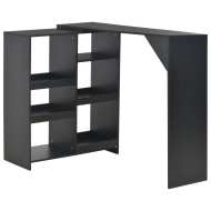 vidaXL Barový stôl s pohyblivou poličkou, čierny 138x39x110 cm - cena, srovnání