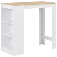 vidaXL Barový stôl s poličkou biely 110x50x103 cm - cena, srovnání