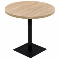 vidaXL Bistro stolík, MDF a oceľ, okrúhly, 80x75 cm, dubová farba - cena, srovnání