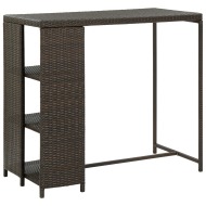vidaXL Barový stolík s úložným regálom hnedý 120x60x110 cm polyratan - cena, srovnání