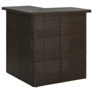 vidaXL Rohový barový stolík hnedý 100x50x105 cm polyratanový - cena, srovnání