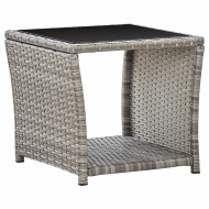 vidaXL Konferenčný stolík, sivý 45x45x40 cm, polyratan a sklo - cena, srovnání