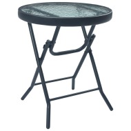 vidaXL Bistro stolík, čierny 40x46 cm, oceľ a sklo - cena, srovnání