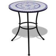 vidaXL Bistro stolík, modro biely 60 cm, mozaikový - cena, srovnání