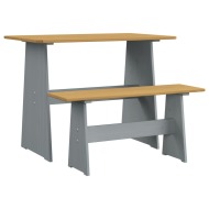 vidaXL Jedálenský stôl s lavicou medovohnedý a sivý masívne borovicové drevo - cena, srovnání