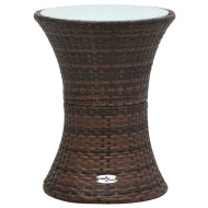 vidaXL Záhradný bočný stolík v tvare bubna hnedý polyratanový - cena, srovnání