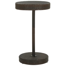 vidaXL Záhradný stolík hnedý 60,5x106 cm polyratanový