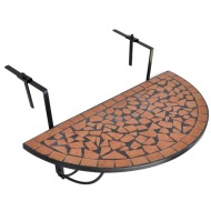 vidaXL Závesný stolík na balkón, tehlová farba, mozaikový - cena, srovnání