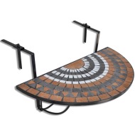 vidaXL Závesný stolík na balkón, tehlovo biely, mozaikový - cena, srovnání