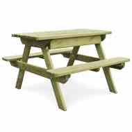 vidaXL Piknikový stôl s lavicami 90x90x58cm, impregnovaná borovica - cena, srovnání