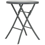 vidaXL Skladací bistro stolík, sivý 60x70 cm, sklo a oceľ - cena, srovnání