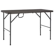 vidaXL Skladací záhradný stôl,hnedý 120x60x74cm, HDPE, ratanový vzhľad - cena, srovnání