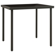 vidaXL Vonkajší jedálenský stôl antracitový 80x80x72 cm sklo a oceľ - cena, srovnání