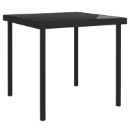 vidaXL Vonkajší jedálenský stôl čierny 80x80x72 cm sklo a oceľ - cena, srovnání