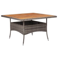 vidaXL Vonkajší jedálenský stôl sivý polyratan a masívne akáciové drevo - cena, srovnání