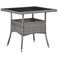 vidaXL Vonkajší jedálenský stôl sivý polyratan a sklo - cena, srovnání