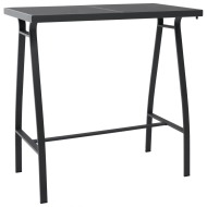 vidaXL Záhradný barový stôl, čierny 110x60x110 cm, tvrdené sklo - cena, srovnání
