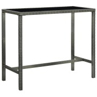 vidaXL Záhradný barový stôl sivý 130x60x110 cm polyratan a sklo - cena, srovnání