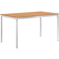 vidaXL Záhradný jedálenský stôl 140x80x75 cm teakový masív a nehrdzavejúca oceľ - cena, srovnání