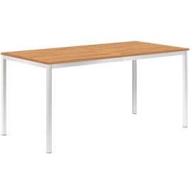 vidaXL Záhradný jedálenský stôl 160x80x75 cm teakový masív a nehrdzavejúca oceľ