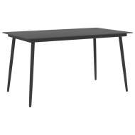 vidaXL Záhradný jedálenský stôl čierny 150x90x74 cm oceľ a sklo - cena, srovnání