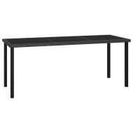 vidaXL Záhradný jedálenský stôl čierny 180x70x73 cm polyratanový - cena, srovnání