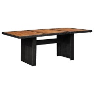 vidaXL Záhradný jedálenský stôl, čierny 200x100x74 cm, polyratan - cena, srovnání