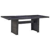 vidaXL Záhradný jedálenský stôl, čierny 200x100x74cm, sklo a polyratan - cena, srovnání