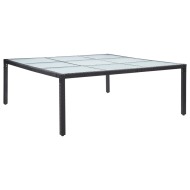 vidaXL Záhradný jedálenský stôl čierny 200x200x74 cm polyratanový - cena, srovnání