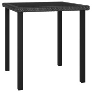 vidaXL Záhradný jedálenský stôl čierny 70x70x73 cm polyratanový - cena, srovnání