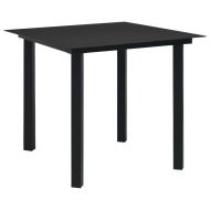 vidaXL Záhradný jedálenský stôl čierny 80x80x74 cm oceľ a sklo - cena, srovnání