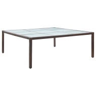 vidaXL Záhradný jedálenský stôl hnedý 200x200x74 cm polyratanový - cena, srovnání