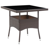 vidaXL Záhradný jedálenský stôl hnedý polyratanový - cena, srovnání